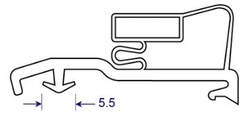 Seal Profile Drawing. Offset clip type with 5.5mm arrowhead.