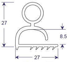 Seal profile cross section drawing 