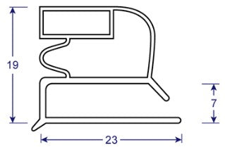 seal profile cross section for williams fridge