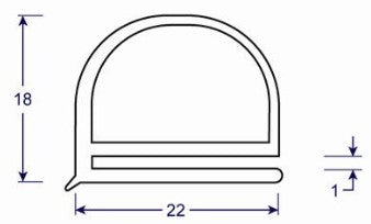 cross section of seal profile drawing, coldroom chest fz seal 