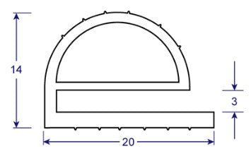 Coldroom seal cross section drawing