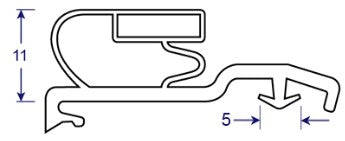 Seal Profile Drawing, Clip on Seal with 5mm arrowhead