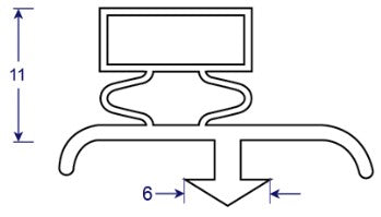  Drawing of Magnetic Seal Profile 6mm Arrowhead 