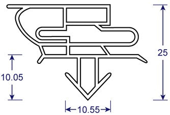 Seal profile drawing of cross section, centaur seal